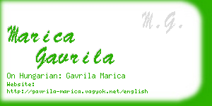 marica gavrila business card